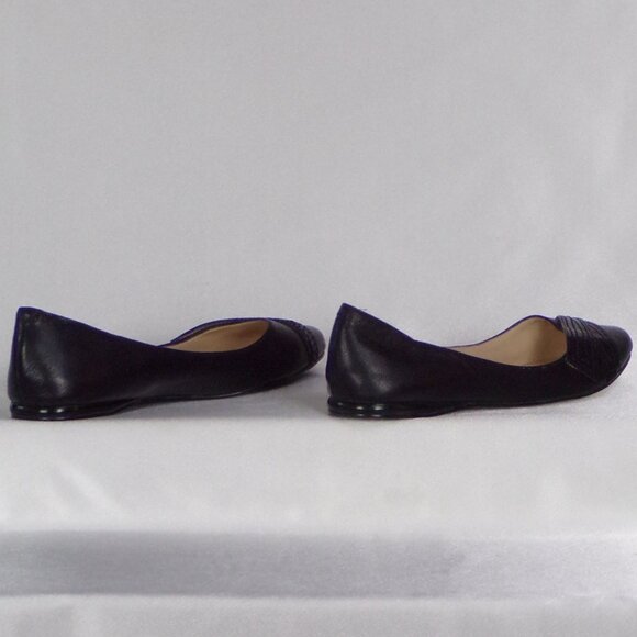 NINE WEST size 6M NW7SPLENDOR black point-toe ballet flats leather uppers - Picture 9 of 16